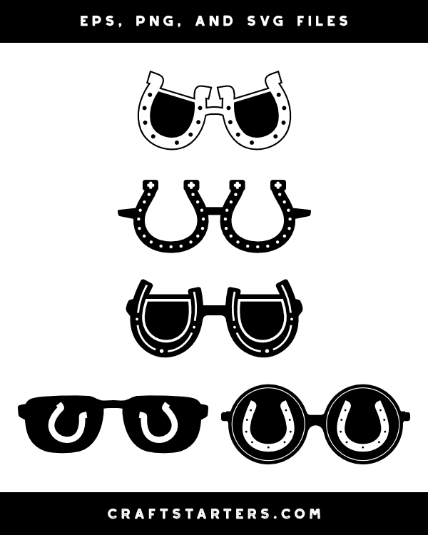 Horseshoe Glasses Silhouette Clip Art