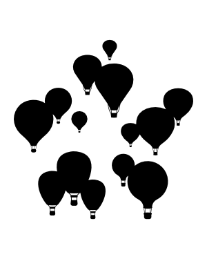 Hot Air Balloons Silhouette Clip Art