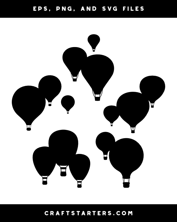 Hot Air Balloons Silhouette Clip Art
