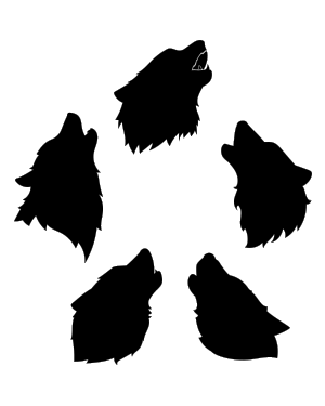 Howling Wolf Head Silhouette Clip Art