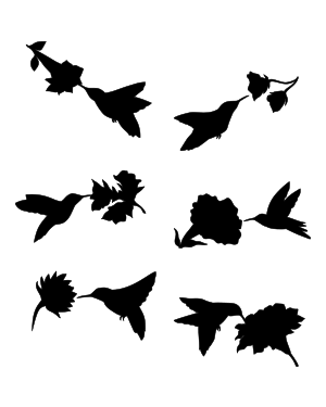 Hummingbird And Flower Silhouette Clip Art