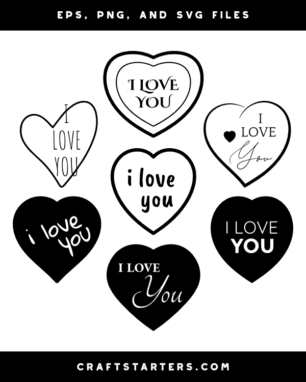 I Love You Heart Silhouette Clip Art