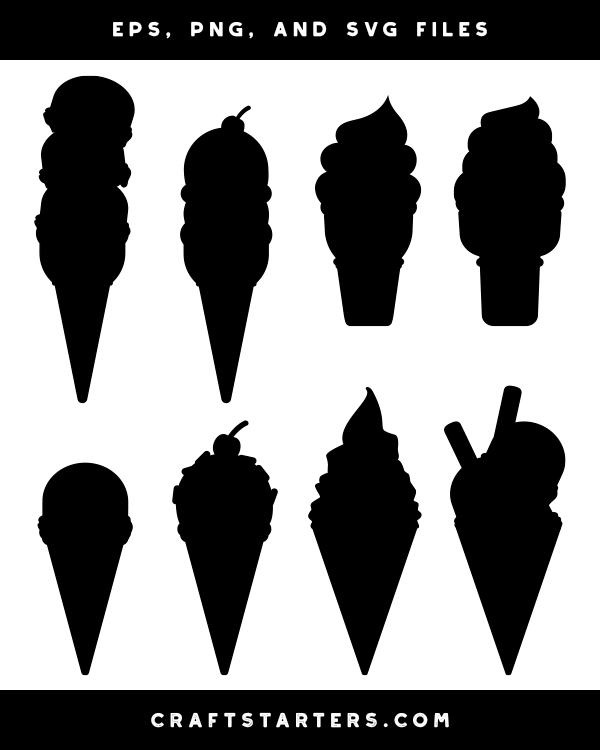Ice Cream Cone Silhouette Clip Art