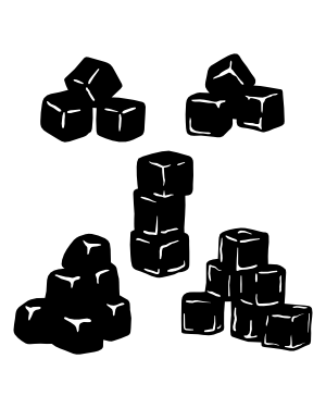 Ice Cubes Silhouette Clip Art