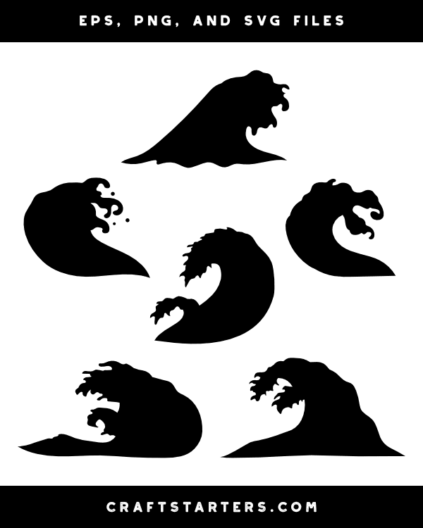 Japanese Ocean Wave Silhouette Clip Art