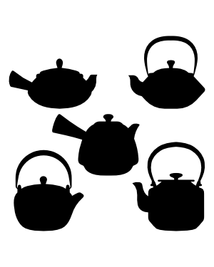 Japanese Teapot Silhouette Clip Art
