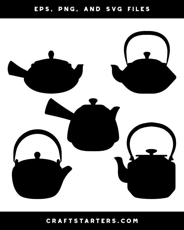 Japanese Teapot Silhouette Clip Art