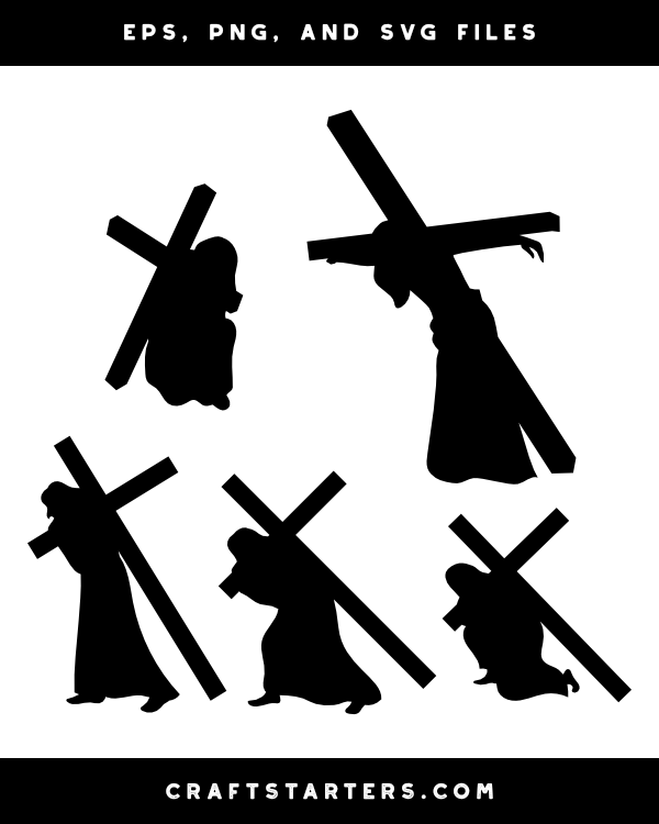 Jesus Carrying Cross Silhouette Clip Art