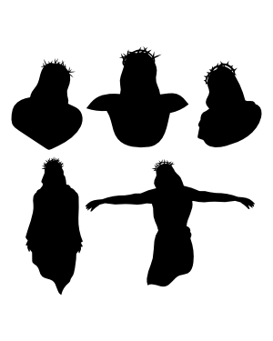 Jesus with Crown of Thorns Silhouette Clip Art