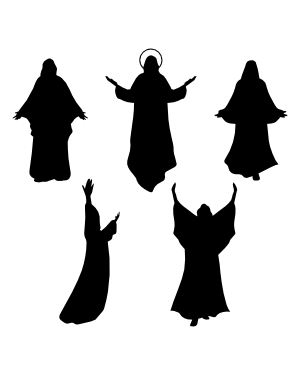 Jesus with Open Arms Silhouette Clip Art