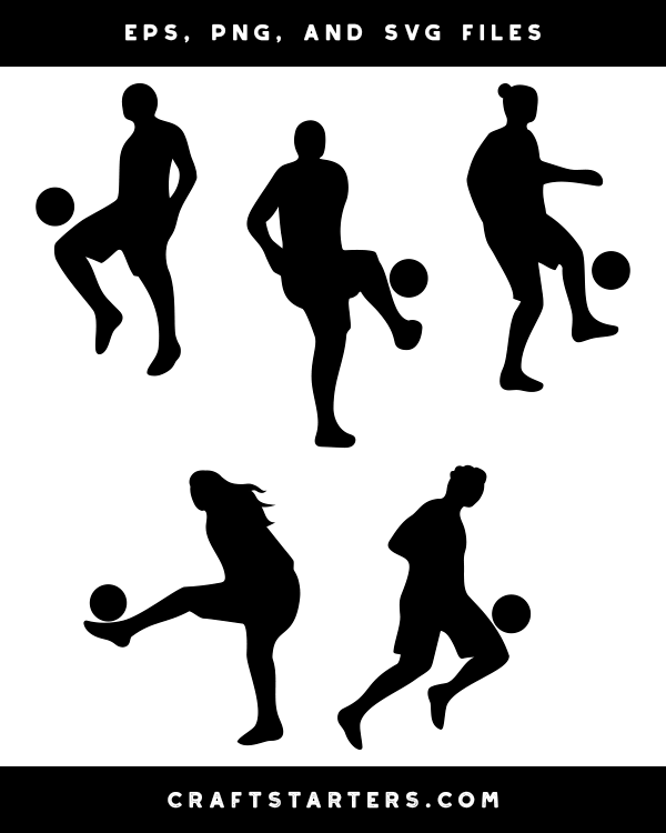 Juggling Soccer Player Silhouette Clip Art