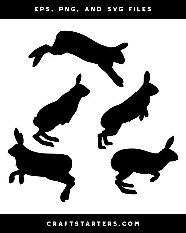 Jumping Arctic Hare Silhouette Clip Art