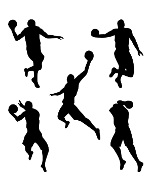 Jumping Basketball Player Silhouette Clip Art