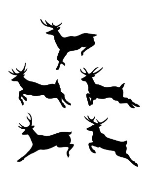 Jumping Deer Silhouette Clip Art