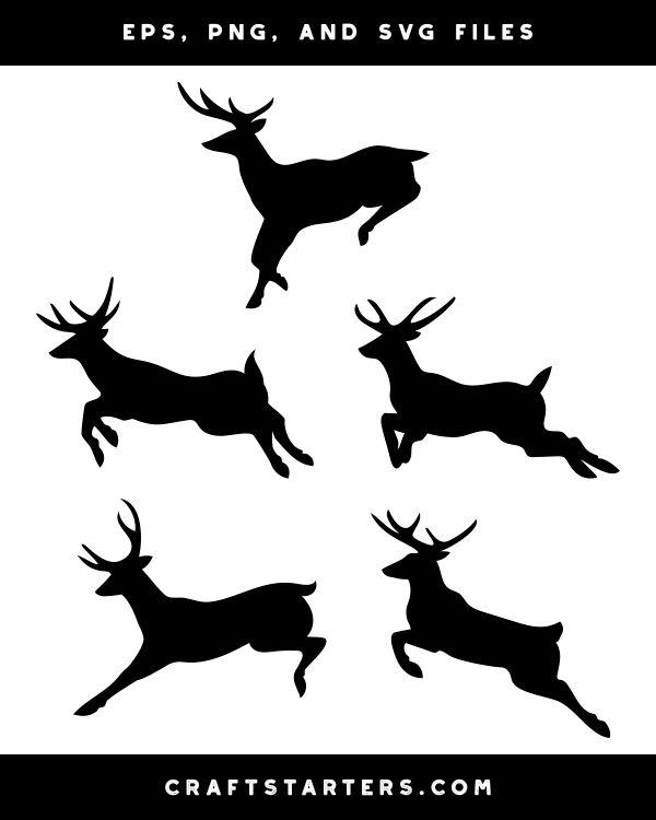 Jumping Deer Silhouette Clip Art