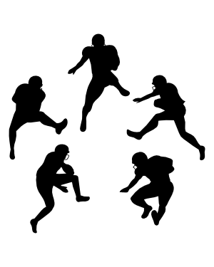 Jumping Football Player Silhouette Clip Art