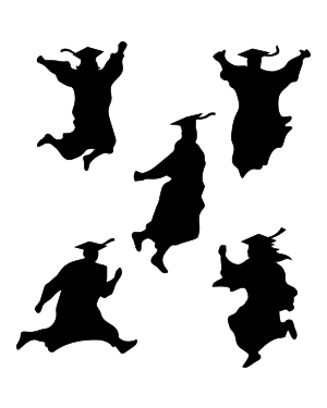 Jumping Graduate Silhouette Clip Art