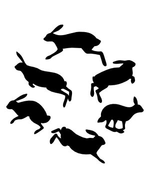 Jumping Hare Silhouette Clip Art