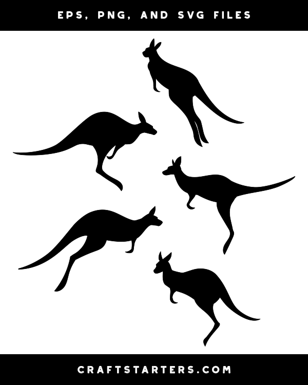 Jumping Kangaroo Silhouette Clip Art