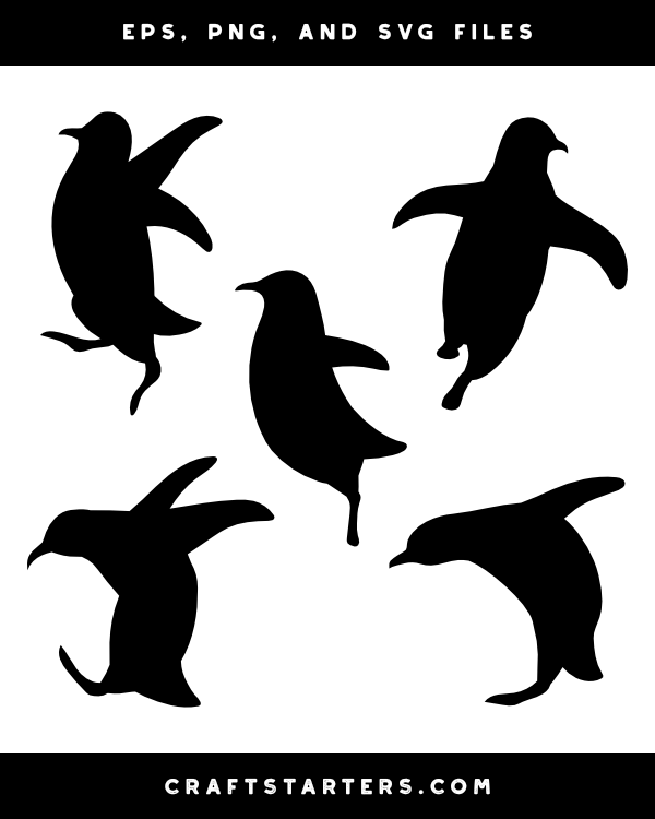 Jumping Penguin Silhouette Clip Art