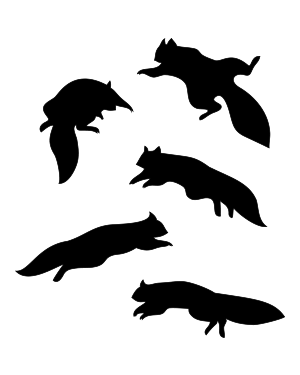 Jumping Squirrel Silhouette Clip Art