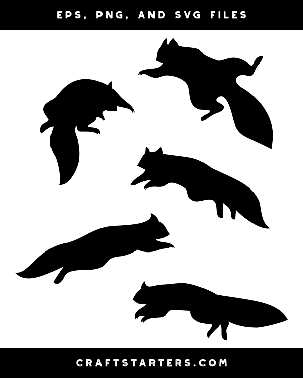 Jumping Squirrel Silhouette Clip Art