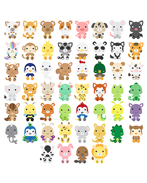 Kawaii Animal Digital Stamps