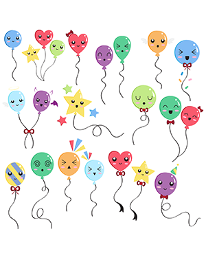 Kawaii Balloon Clip Art