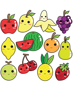 Kawaii Fruit Clip Art