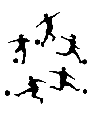 Kicking Soccer Player Silhouette Clip Art