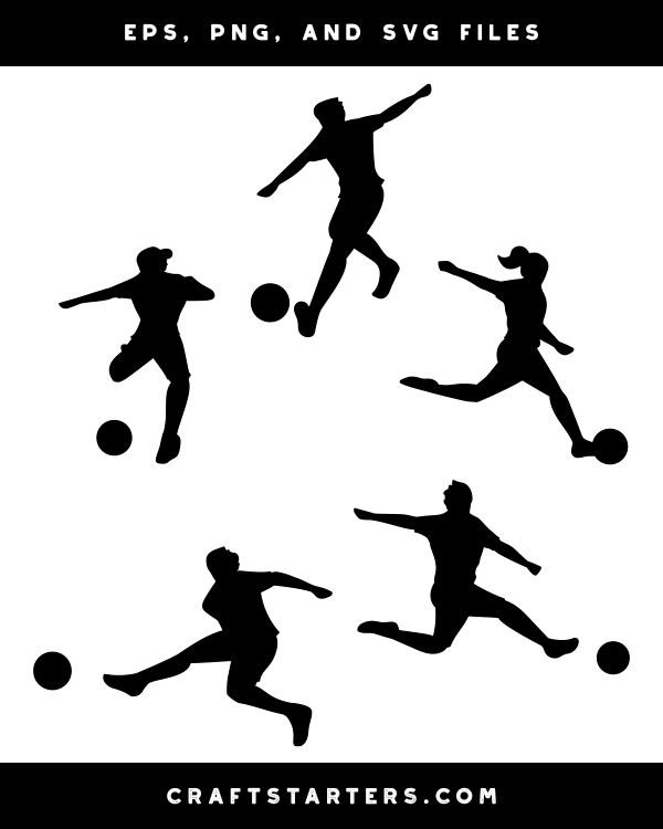 Kicking Soccer Player Silhouette Clip Art