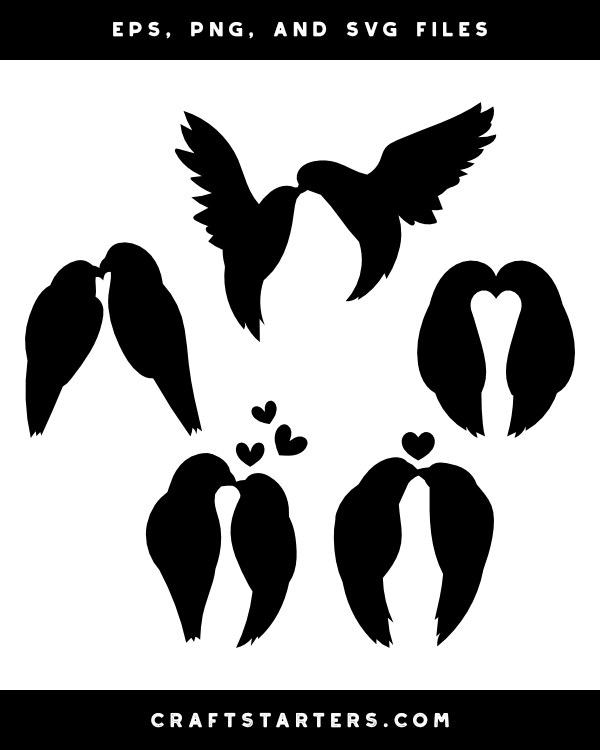 Download Kissing Love Birds Silhouette Clip Art