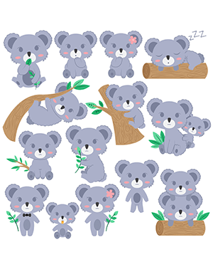Koala Digital Stamps
