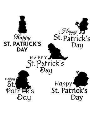 Leprechaun Happy St. Patrick's Day Silhouette Clip Art