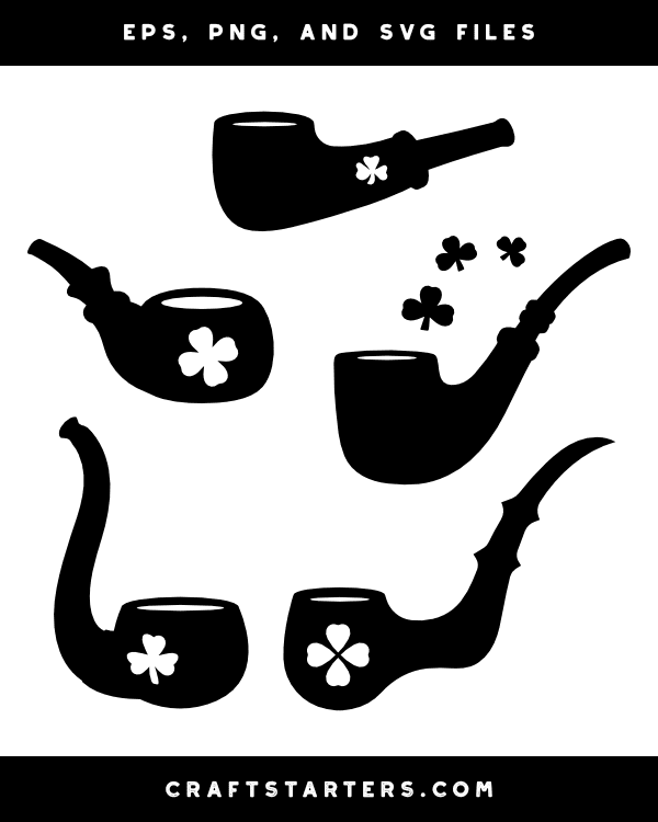 Leprechaun Pipe Silhouette Clip Art