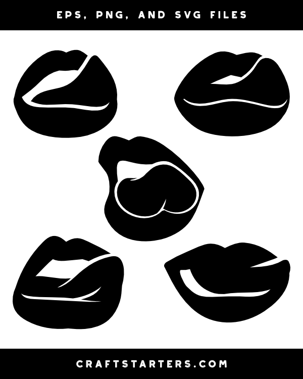 Licking Lips Silhouette Clip Art
