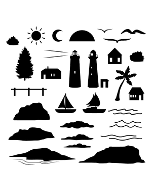 Lighthouse Scene Creator Silhouette Clip Art