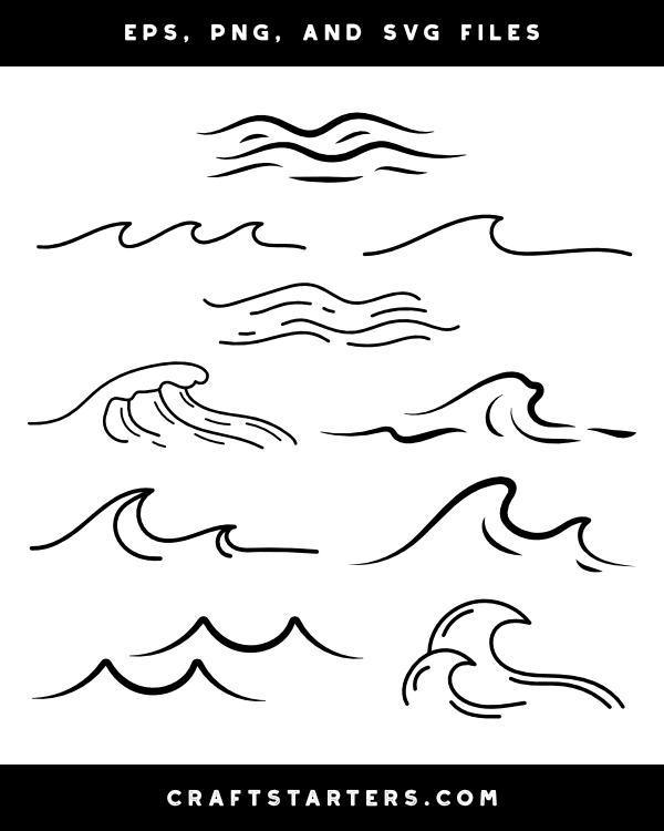 Line Ocean Wave Silhouette Clip Art