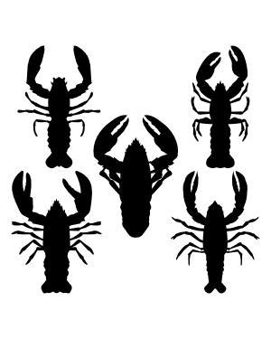 Lobster Top View Silhouette Clip Art