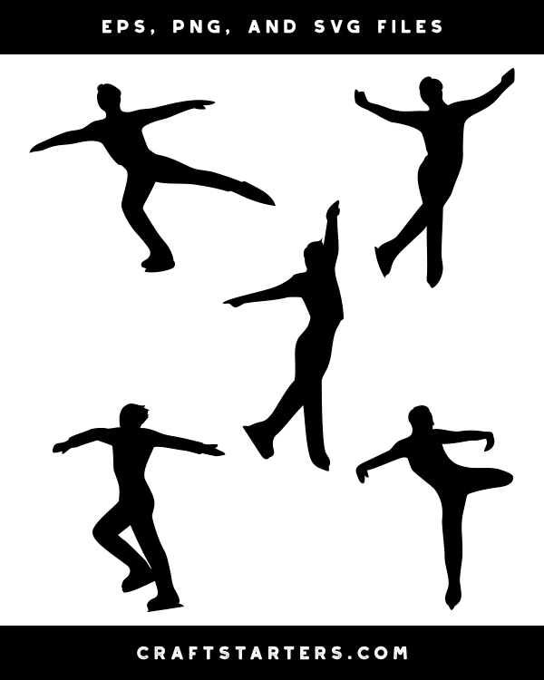 Male Figure Skater Silhouette Clip Art