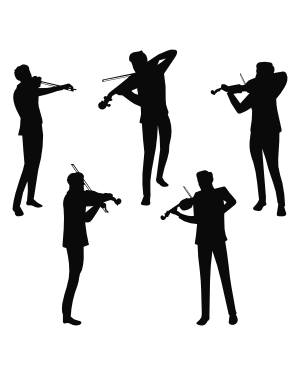 Male Violinist Silhouette Clip Art