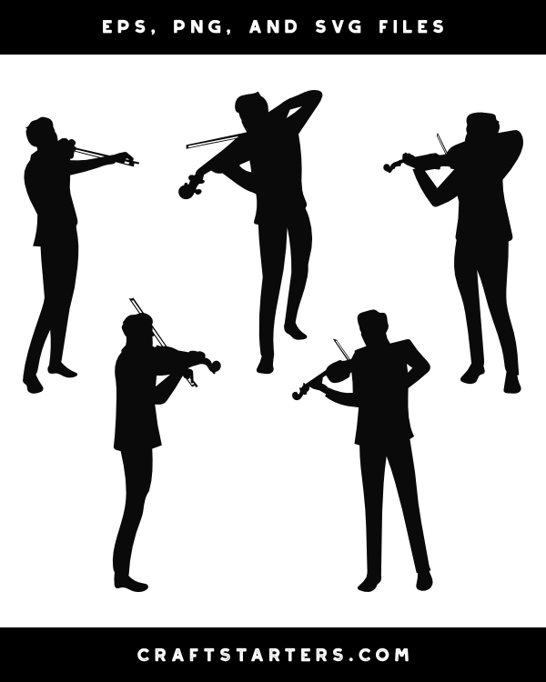 Male Violinist Silhouette Clip Art