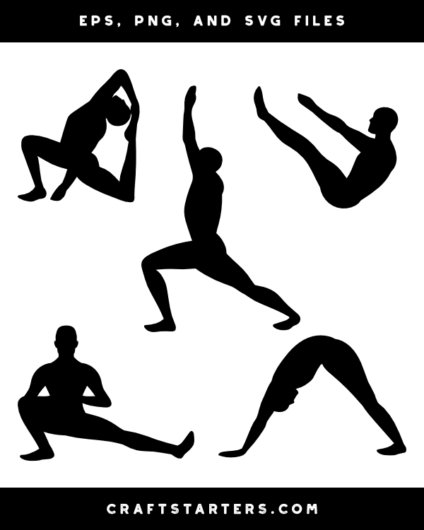 Male Yoga Silhouette Clip Art