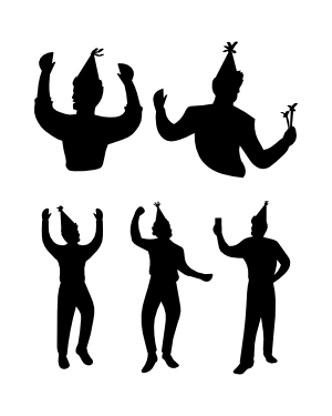 Man In Party Hat Silhouette Clip Art
