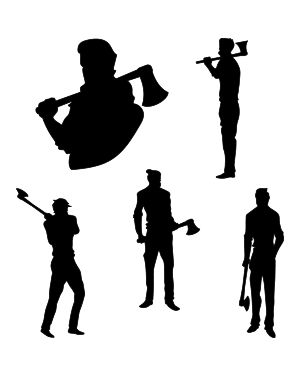 Man With Axe Silhouette Clip Art
