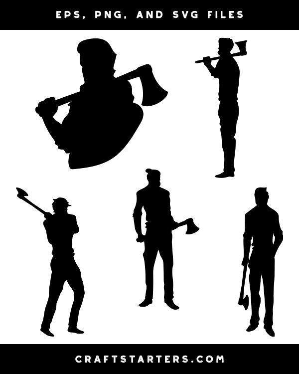 Man With Axe Silhouette Clip Art