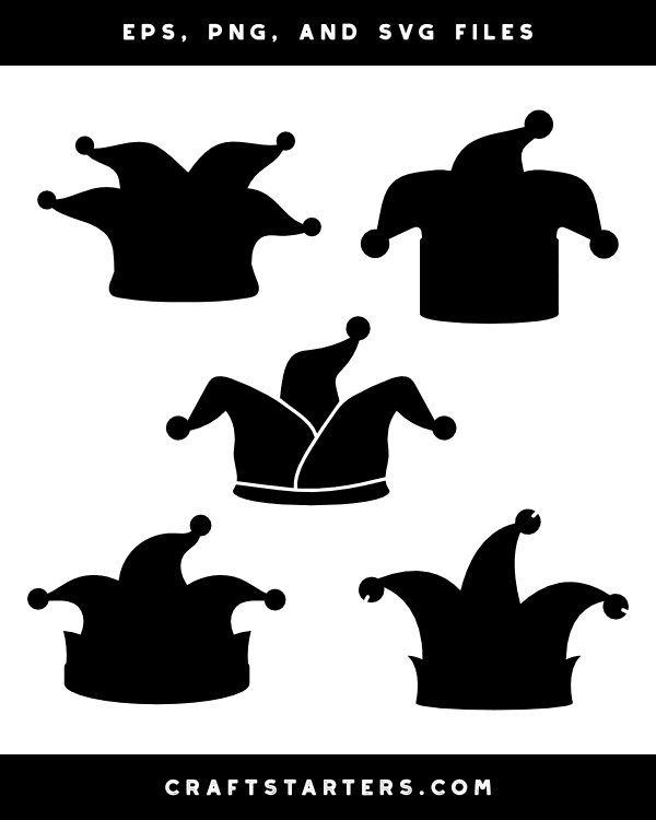 Mardi Gras Jester Hat Silhouette Clip Art