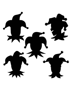 Mardi Gras Jester Head Silhouette Clip Art