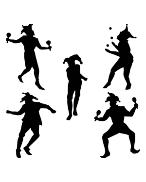 Mardi Gras Jester Silhouette Clip Art