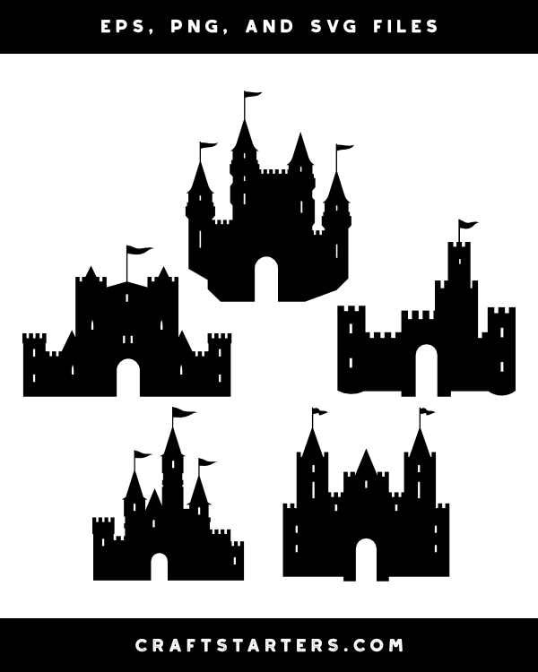 Medieval Castle Silhouette Clip Art